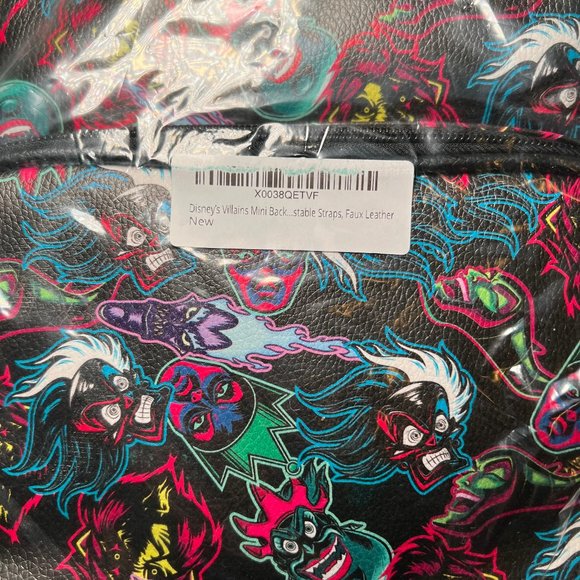 Disney Villains Mini Backpack - Faux Leather & Adjustable Straps - Picture 5 of 6